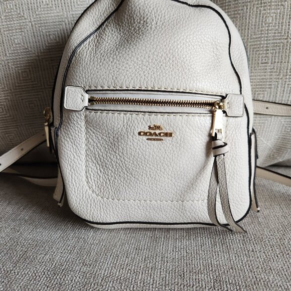 Coach chalk color Andi pebbled leather backpack/shoulder purse main image 5